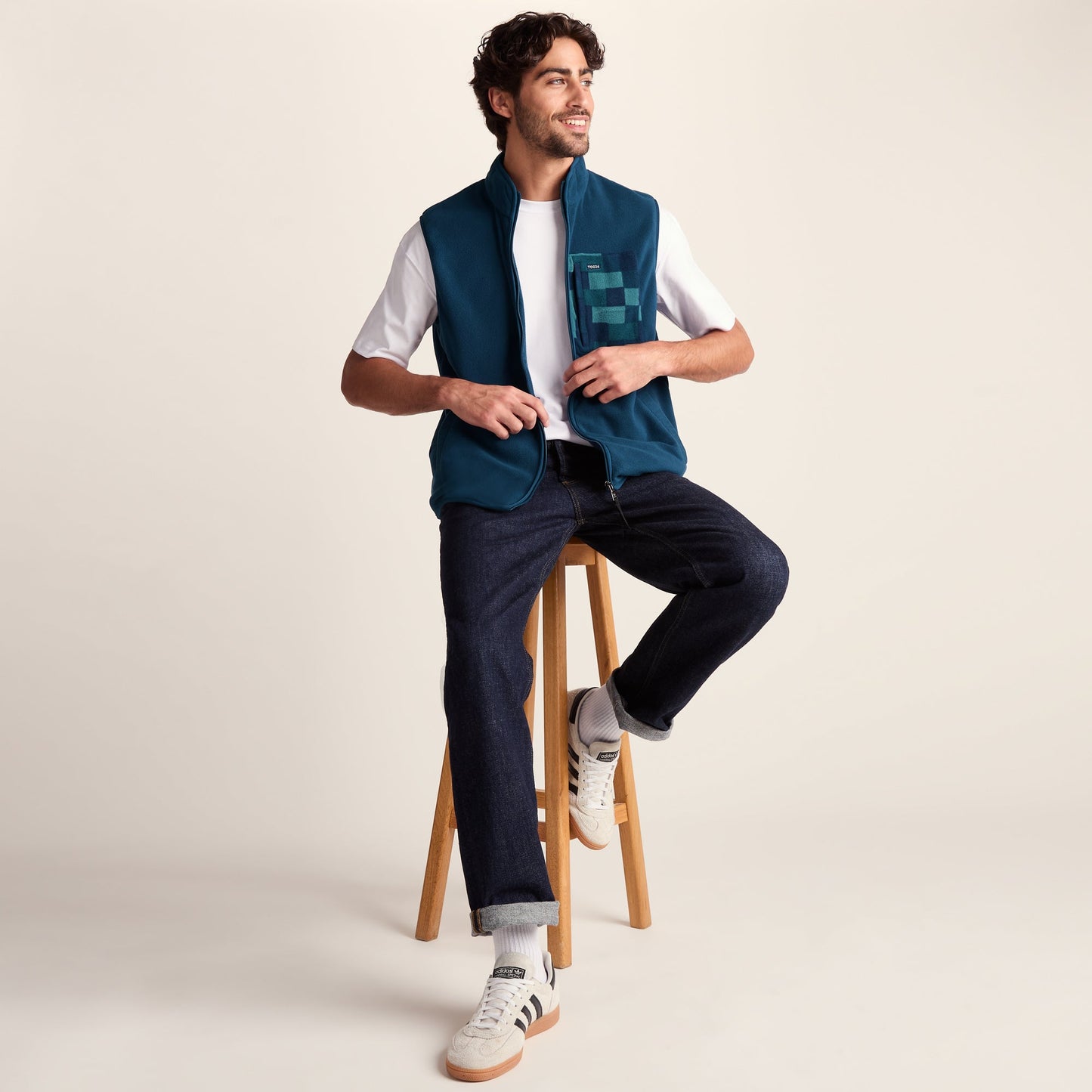 Stark Mens Relaxed Fit Microfleece Gilet - Inky Blue