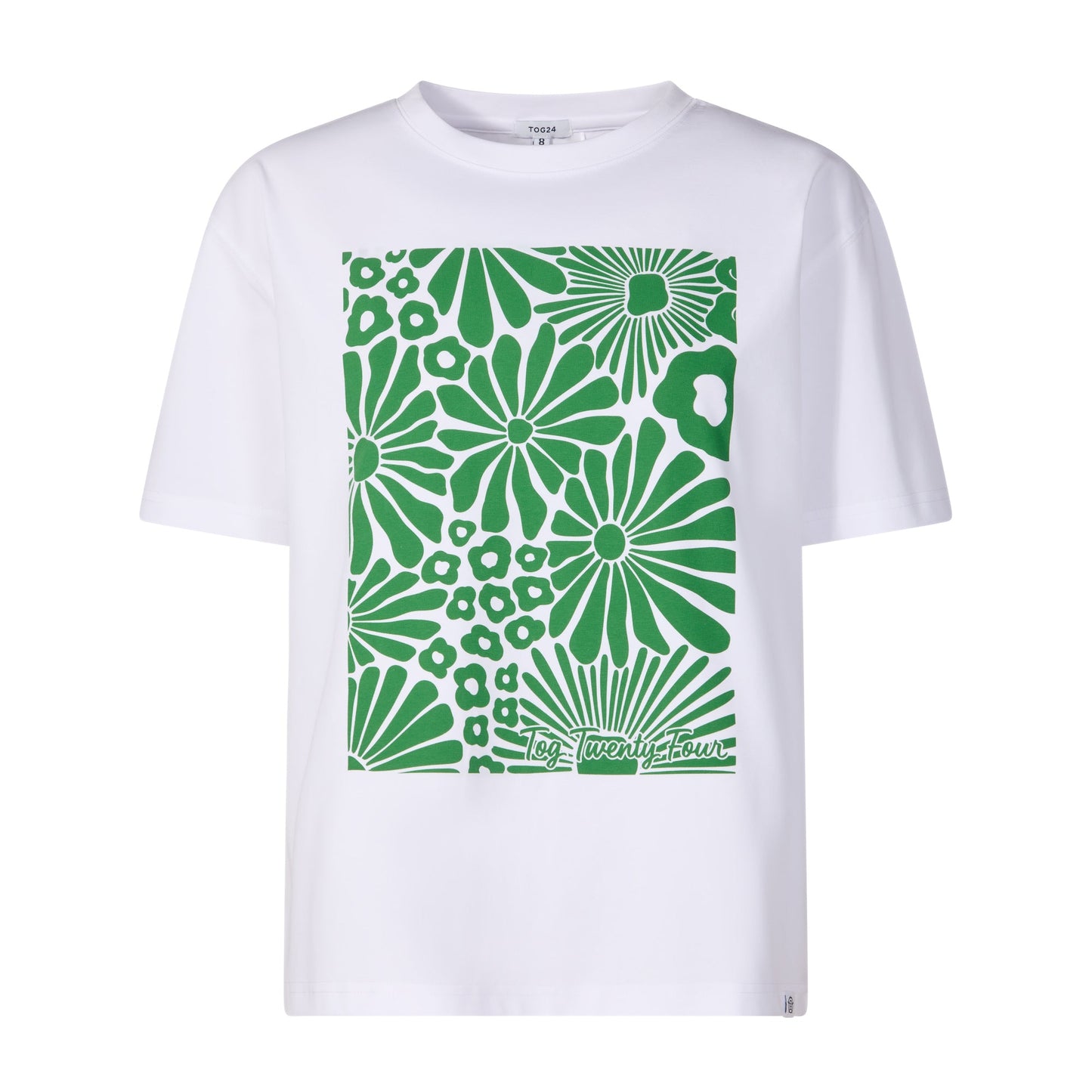 Trissy Womens Premium Supersoft Relaxed Fit T-Shirt - Optic White/Green