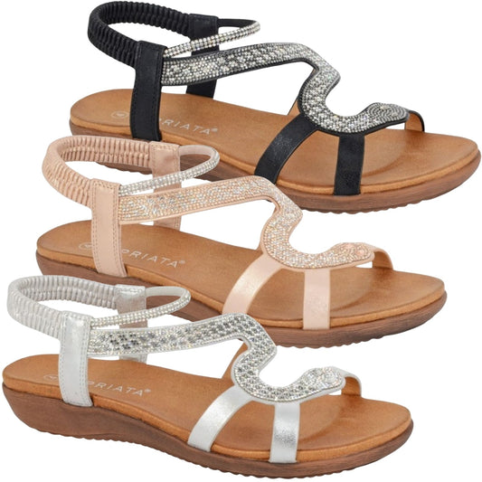 Cipriata Womens Serpent Sling Back Jewelled Sandals
